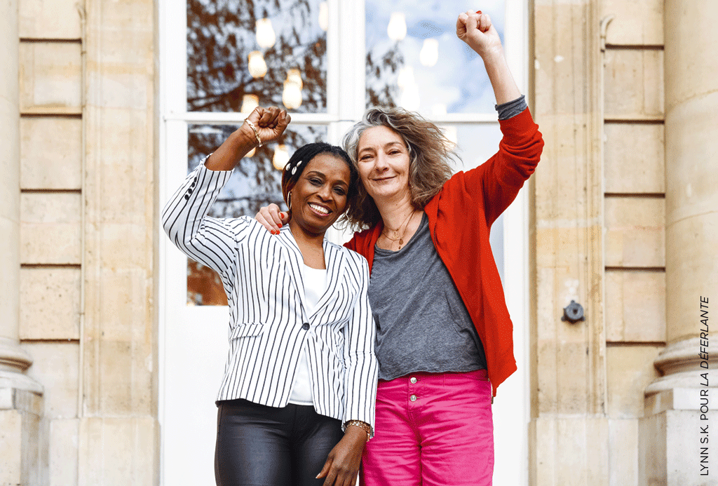 Rachel Keke et Corinne Masiero à l'Assemblée Nation à l'occasion de la rencontre pour La Déferlante 9
