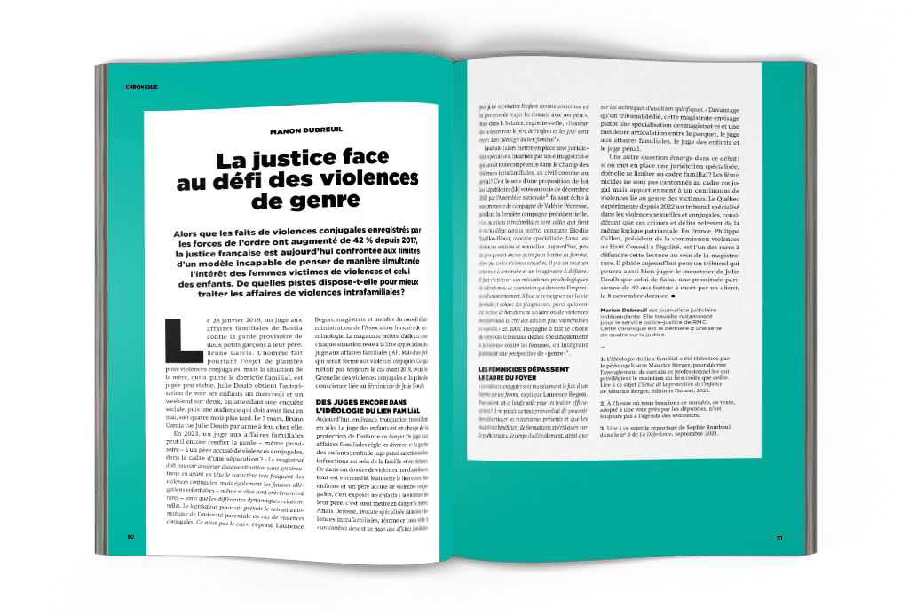 mock-up La Déferlante 9 - Chronique La justice face au défi des violences de genre