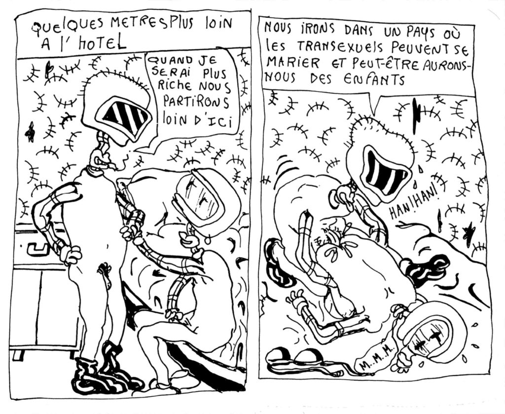 Extrait d’une planche d’Olivia Clavel paru dans Ah!Nana no 1, en 1976. « La bande dessinée était, avec la musique rock, le seul enfant moderne de l’art qui touchait autant de monde. »2023 - HUMANOIDS, INC / LES HUMANOÏDES ASSOCIÉS