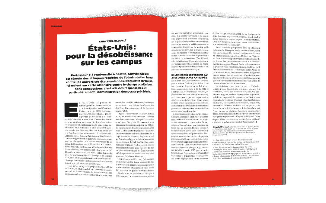 États-Unis : pour la désobéissance sur les campus